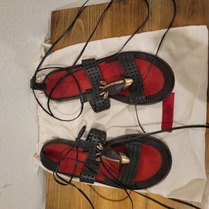 Valentino Girrafe wrap around sandals